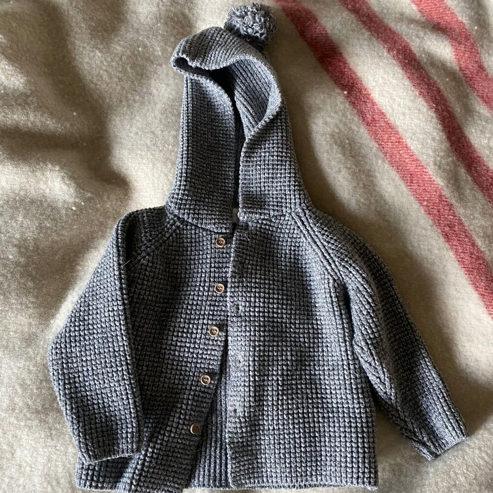 Rylee + Cru Pompom Hooded Cardigan